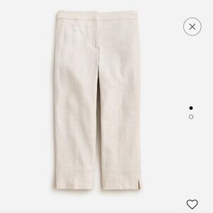 NWT J.Crew Kate Capri Pant in Stretch Linen Blend